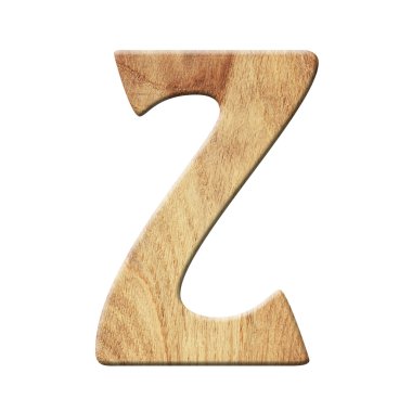 Ahşap parke Alfabe harf sembol - Z. Isolated beyaz arka plan üzerinde