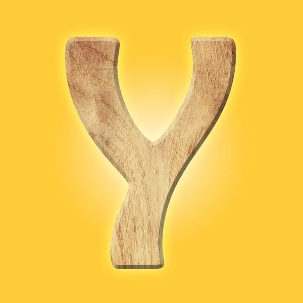 Drewniany parkiet alfabet list symbol - Y. izolowany na białym tle — Zdjęcie stockowe