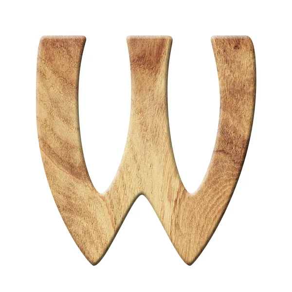 Wooden parquet alphabet letter symbol - W. Isolated on white background — Stock Photo, Image