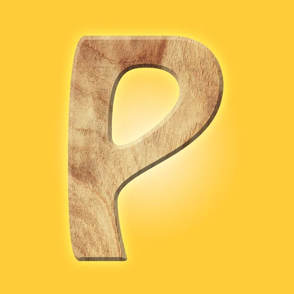 Símbolo de letra de parquet de madera - P. Aislado sobre fondo blanco — Foto de Stock