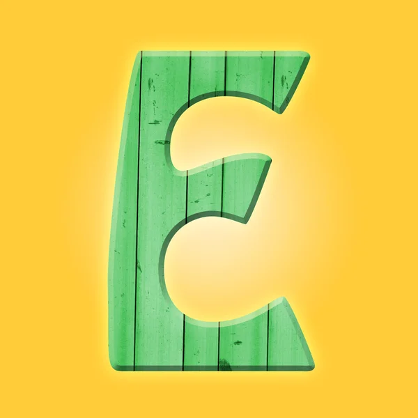 Wooden parquet alphabet letter symbol - E. Isolated on white background — Stock Photo, Image