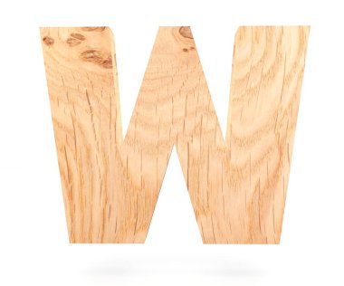 3D dekoratif ahşap alfabe, büyük harf W
