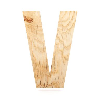 3D dekoratif ahşap alfabe, büyük harf V