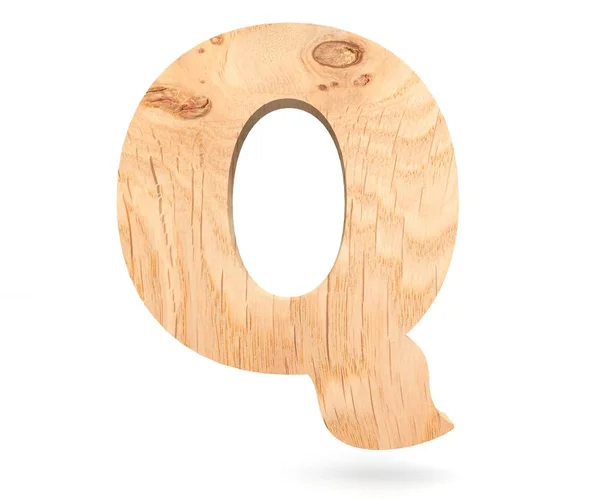 Alfabeto decorativo 3D de madera, letra mayúscula Q —  Fotos de Stock
