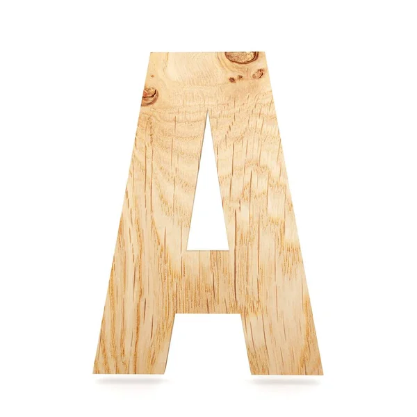 3D декоративный деревянный алфавит, заглавная буква А — стоковое фото