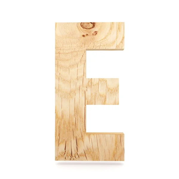 3D dekoratif ahşap alfabe, büyük harf E — Stok fotoğraf