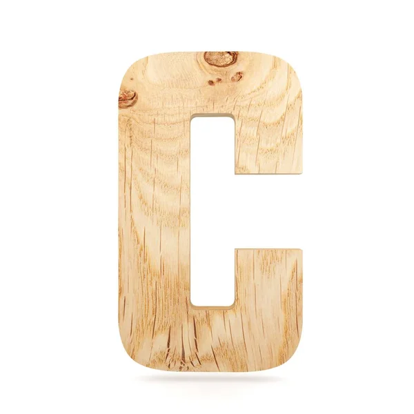 Alfabeto decorativo 3D de madera, mayúscula C — Foto de Stock