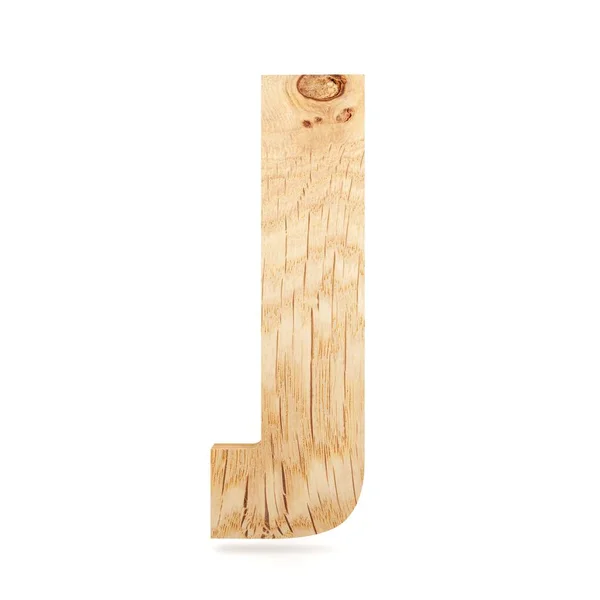 3D dekorativní dřevěná abeceda, písmeno J — Stock fotografie