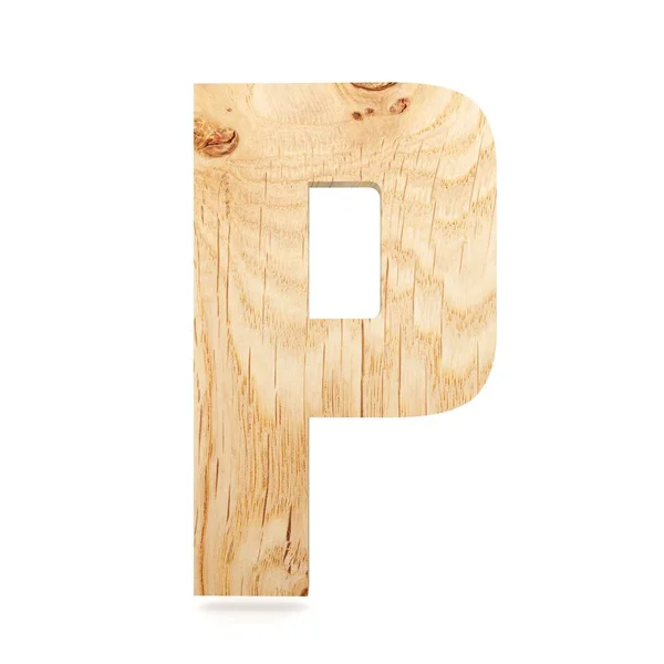 Alfabeto decorativo 3D de madera, mayúscula P — Foto de Stock