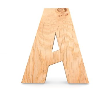 3D dekoratif ahşap alfabe, büyük harf A