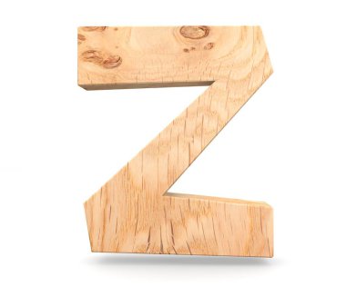 3D dekoratif ahşap alfabe, büyük harf Z