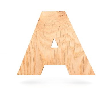 3D dekoratif ahşap alfabe, büyük harf A
