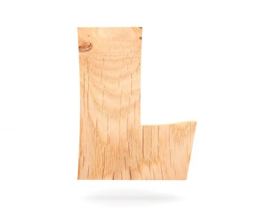 3D dekoratif ahşap alfabe, büyük harf L