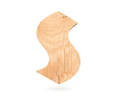 3D dekoratif ahşap alfabe, büyük harf S