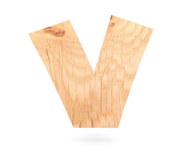 3D dekoratif ahşap alfabe, büyük harf V