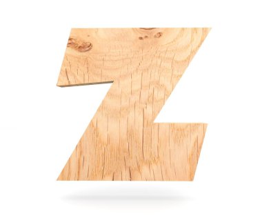 3D dekoratif ahşap alfabe, büyük harf Z