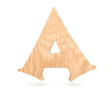 3D dekoratif ahşap alfabe, büyük harf A