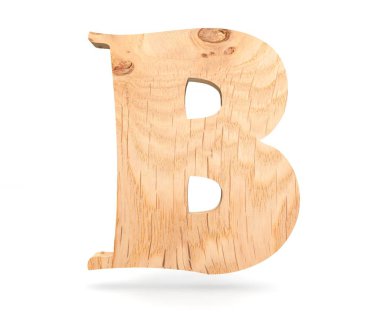 3D dekoratif ahşap alfabe, büyük harf B