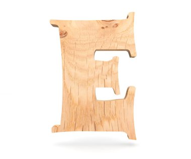 3D dekoratif ahşap alfabe, büyük harf E