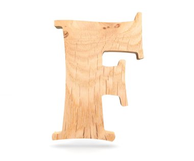 3D dekoratif ahşap alfabe, büyük harf F