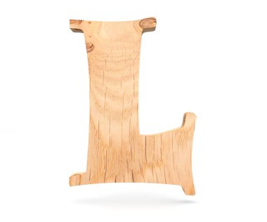 3D dekoratif ahşap alfabe, büyük harf L
