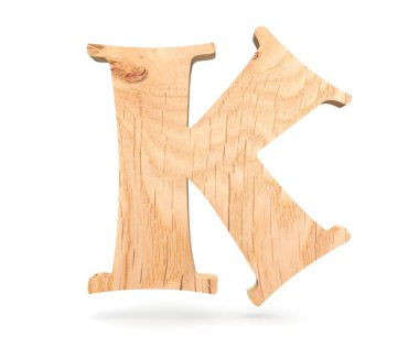 3D dekoratif ahşap alfabe, büyük harf K