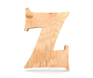 3D dekoratif ahşap alfabe, büyük harf Z