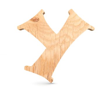 3D dekoratif ahşap alfabe, büyük harf Y