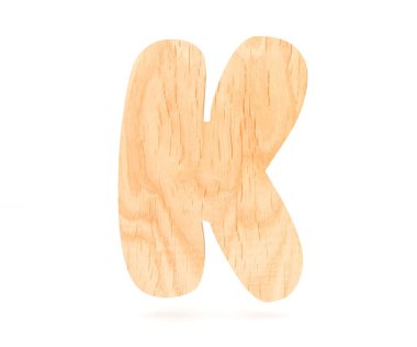 3D dekoratif ahşap alfabe, büyük harf K