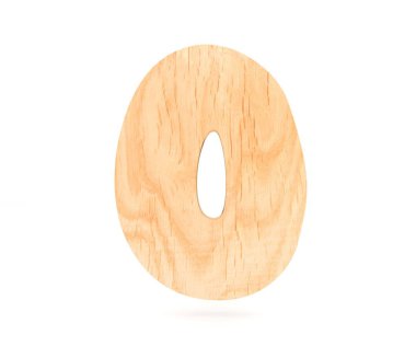 3D dekoratif ahşap alfabe, büyük harf O