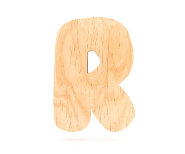 3D dekoratif ahşap alfabe, büyük harf R