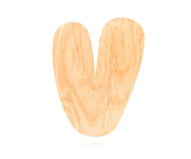 3D dekoratif ahşap alfabe, büyük harf V