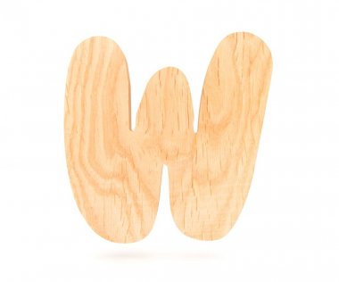 3D dekoratif ahşap alfabe, büyük harf W