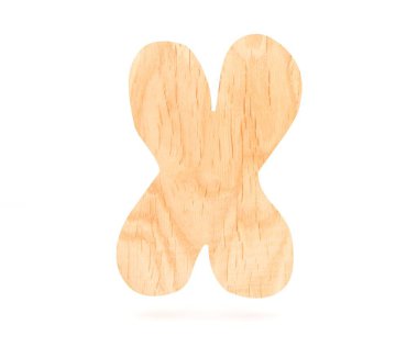 3D dekoratif ahşap alfabe, büyük harf X