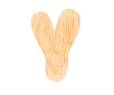 3D dekoratif ahşap alfabe, büyük harf Y