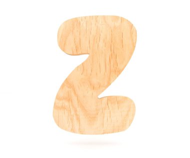 3D dekoratif ahşap alfabe, büyük harf Z