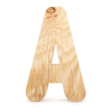 3D dekoratif ahşap alfabe, büyük harf A