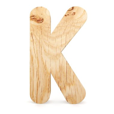 3D dekoratif ahşap alfabe, büyük harf K