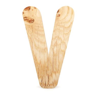 3D dekoratif ahşap alfabe, büyük harf V