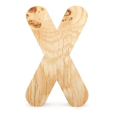 3D dekoratif ahşap alfabe, büyük harf X
