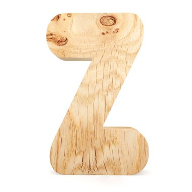3D dekoratif ahşap alfabe, büyük harf Z