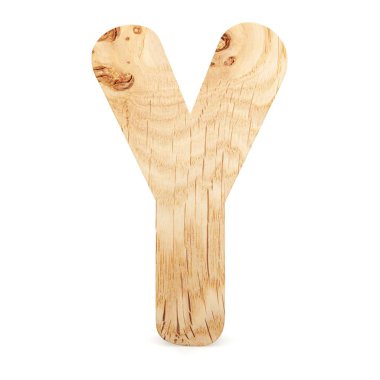 3D dekoratif ahşap alfabe, büyük harf Y