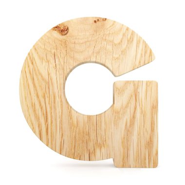 3D dekoratif ahşap alfabe, büyük harf G