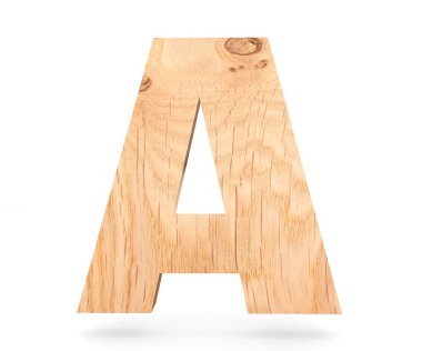 3D dekoratif ahşap alfabe, büyük harf A
