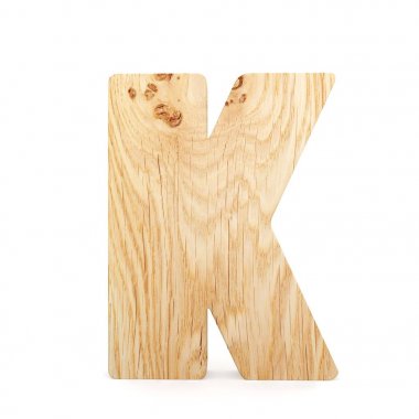 3D dekoratif ahşap alfabe, büyük harf K