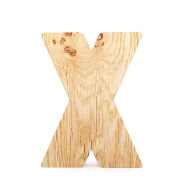 3D dekoratif ahşap alfabe, büyük harf X