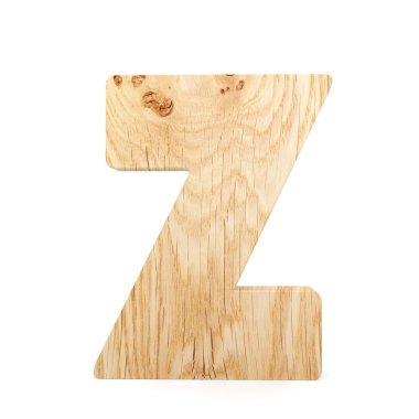 3D dekoratif ahşap alfabe, büyük harf Z