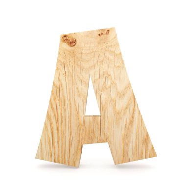 3D dekoratif ahşap alfabe, büyük harf A