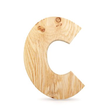 3D dekoratif ahşap alfabe, büyük harf C