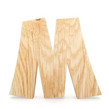 3D dekoratif ahşap alfabe, büyük harf M
